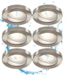TRANGO LED Einbaustrahler 6er Set IP44 Edelstahl gebürstet 3-Stufen dimmbar Bild 2