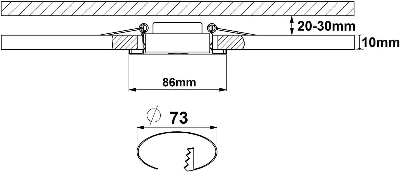 TRANGO LED Einbaustrahler 6er Set IP44 Edelstahl gebürstet 3-Stufen dimmbar - Bild 3