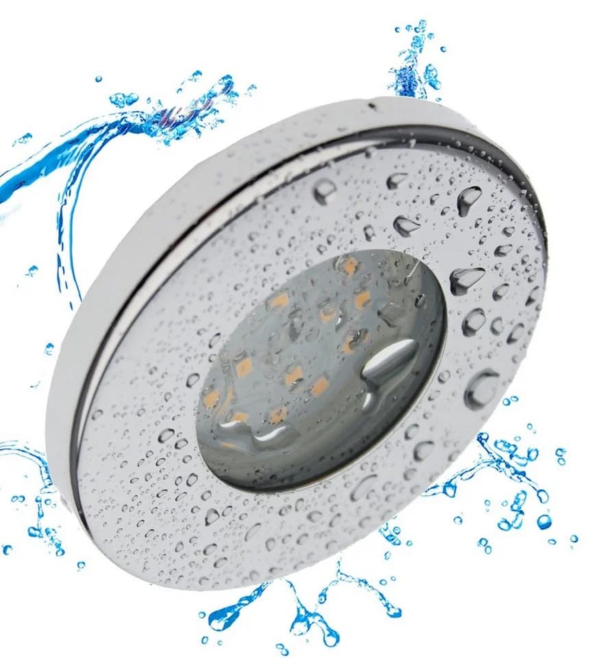 TRANGO LED Einbaustrahler 6er Set IP44 Edelstahl Poliert 3-Stufen Dimmbar