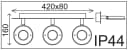 TRANGO LED Deckenleuchte 3-flammig IP44 Chrom-Optik Modern Bild 1