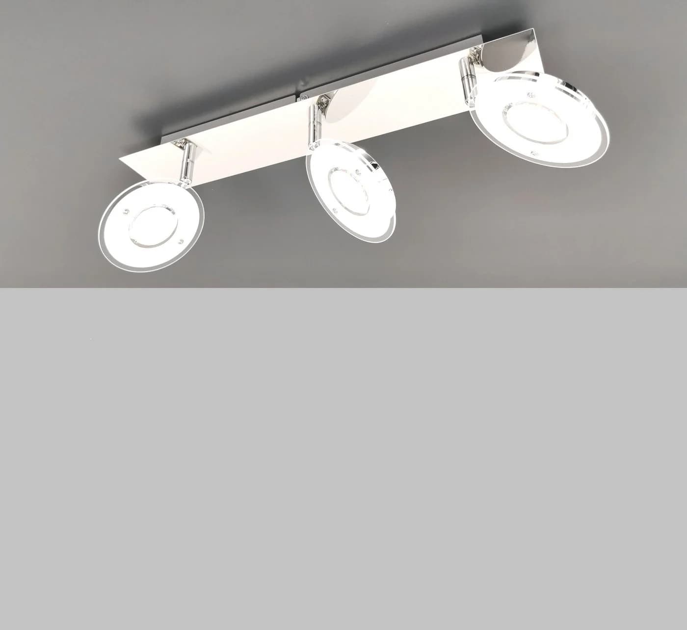 TRANGO LED Deckenleuchte 3-flammig IP44 Chrom-Optik Modern - Bild 4