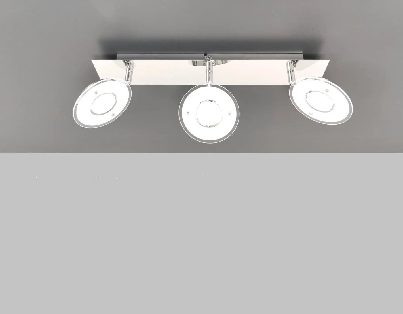 TRANGO LED Deckenleuchte 3-flammig IP44 Chrom-Optik Modern - Bild 5