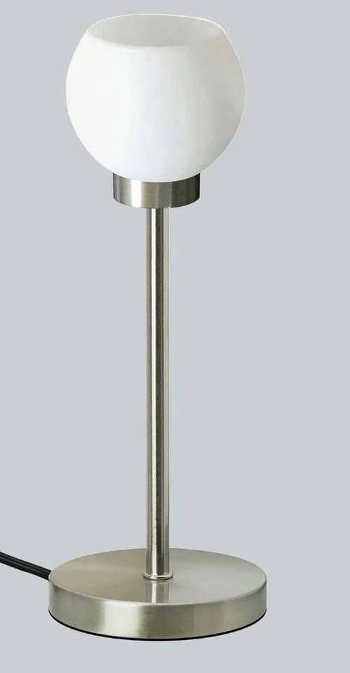 TRANGO LED Tischleuchte Nickel matt satiniertes Glas Serie EARTH - Bild 5