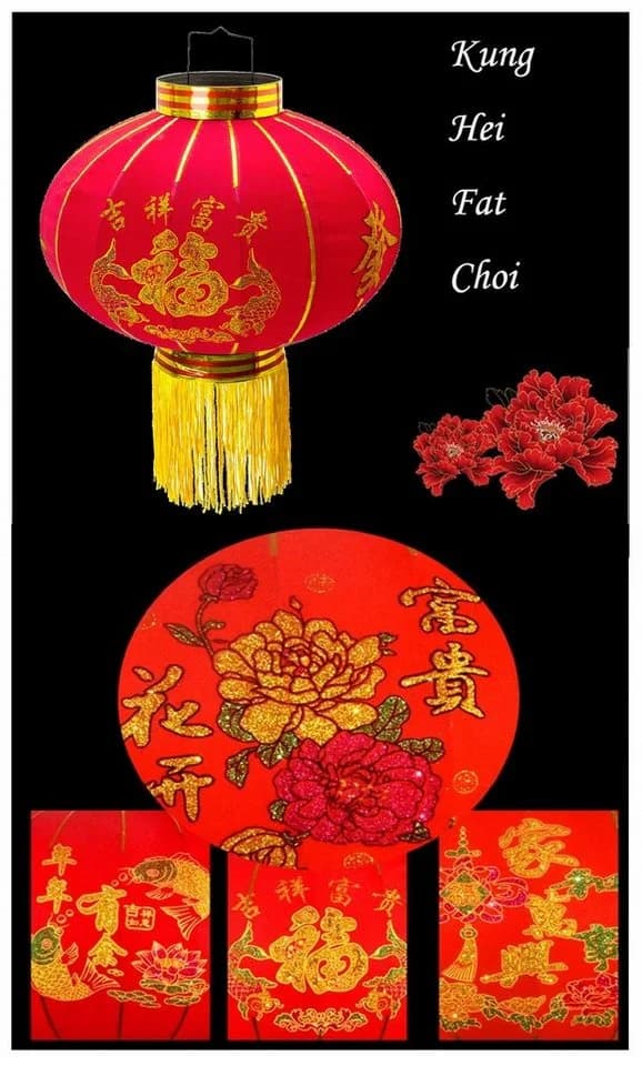 TRANGO Rote Chinesische Laterne 2er Pack Stoff Pendelleuchte - Bild 3