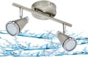 TRANGO LED Deckenstrahler 2-flammig Badleuchte IP44 Nickel matt Bild 3