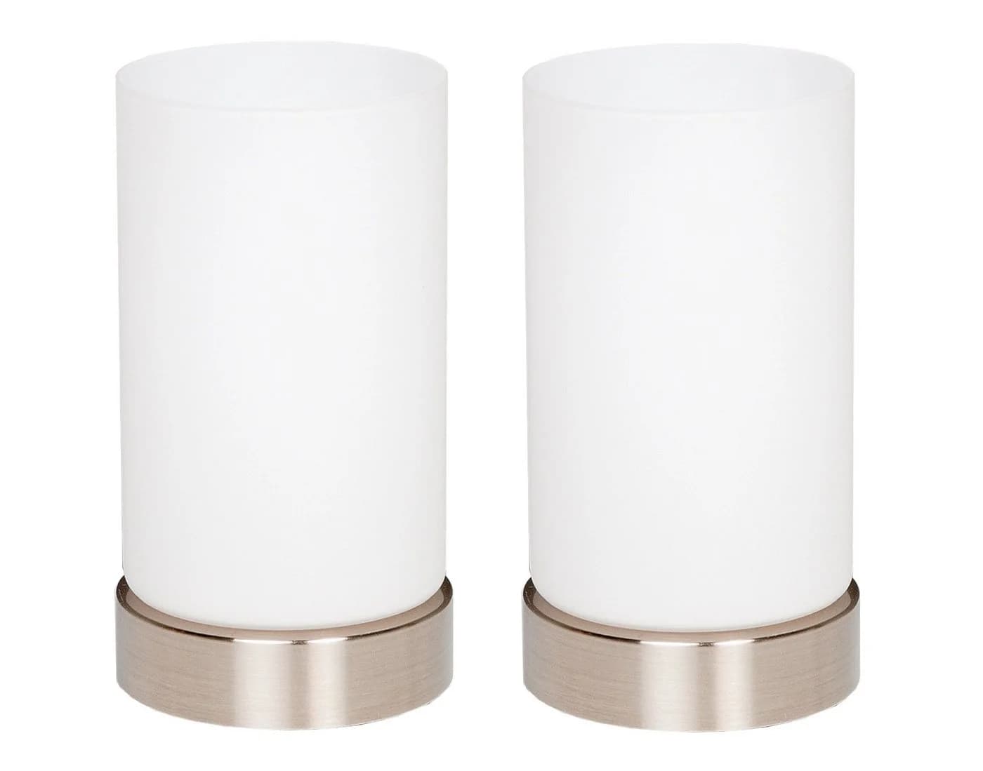 TRANGO LED Tischleuchte Paula 2er Pack Weiß/Nickel matt - Bild 2