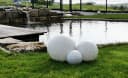 TRANGO Gartenleuchte 3er Set Kugellampe Granit-Optik IP65 Bild 1