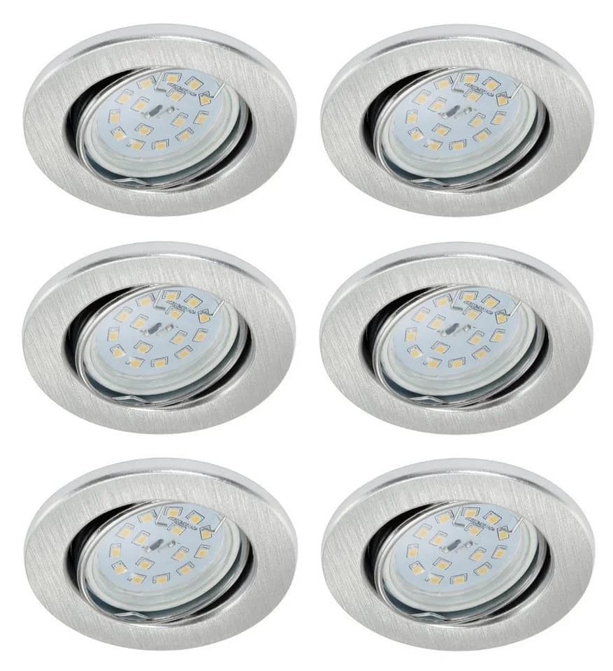 TRANGO LED Einbaustrahler 6er Set Aluminium gebürstet 3000K warmweiß - Bild 2