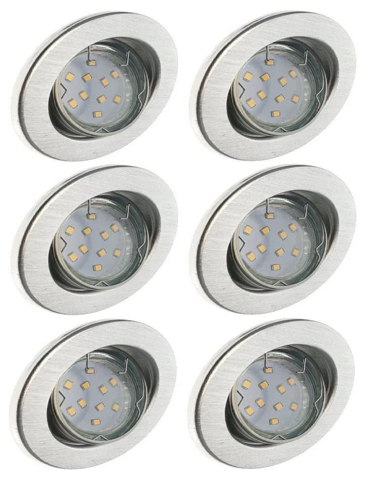 TRANGO LED Einbaustrahler 6er Set Aluminium gebürstet 3000K warmweiß - Bild 4