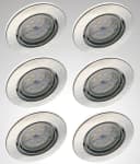 TRANGO 6er Set LED Einbauleuchte Aluminium-Optik GU10 warmweiß dimmbar Bild 2