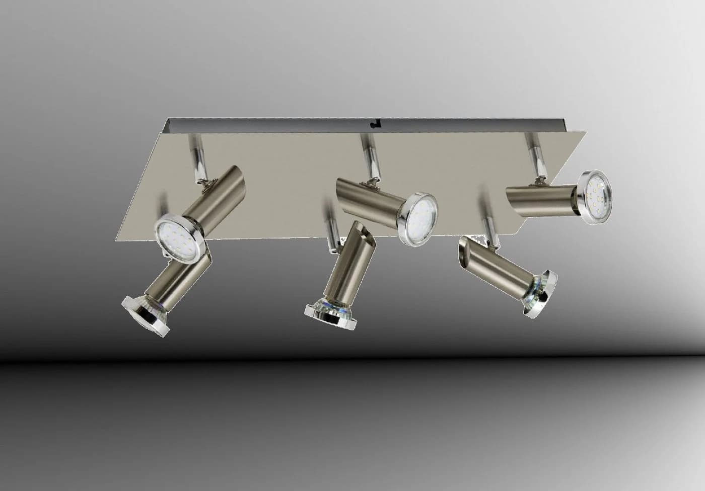 TRANGO LED Deckenstrahler 6-flammig Edelstahl-Optik Dimmbar - Bild 2