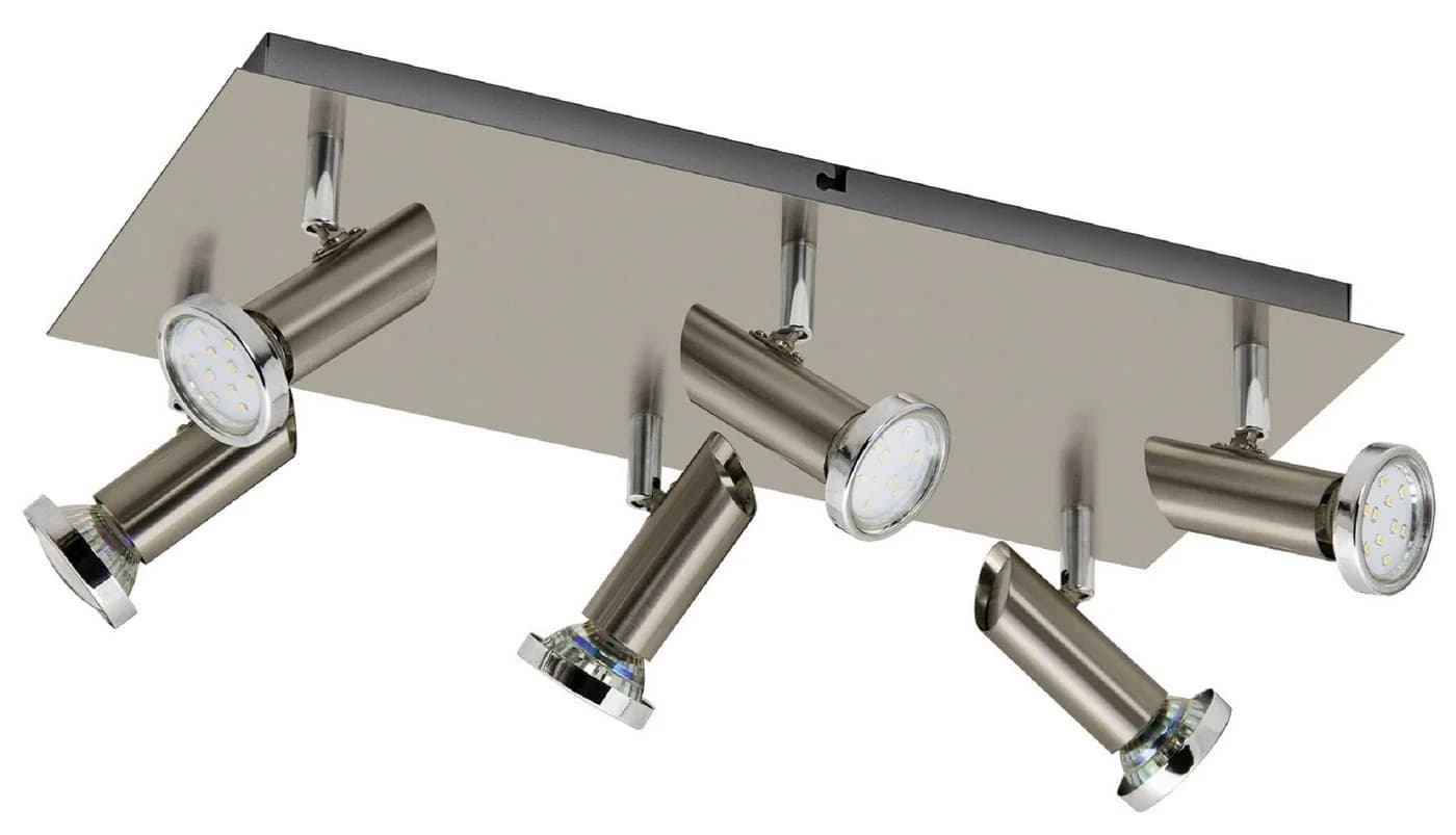 TRANGO LED Deckenstrahler 6-flammig Edelstahl-Optik Dimmbar - Bild 4