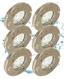 TRANGO LED Einbauleuchte 6er Set IP65 Aluminium gebürstet warmweiß Bild 1