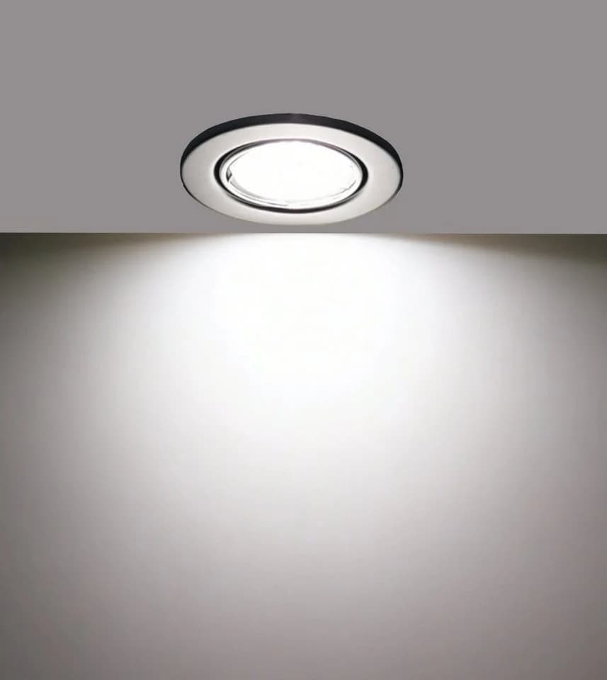 TRANGO 6er Set LED Einbaustrahler Schwarz matt 3-Stufen dimmbar