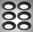 TRANGO 6er Set LED Einbaustrahler Schwarz matt 3-Stufen dimmbar Bild 2