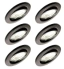 TRANGO 6er Set LED Einbaustrahler Schwarz matt 3-Stufen dimmbar Bild 3