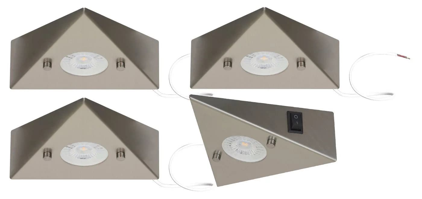 TRANGO LED Unterbauleuchte 4er Set Edelstahl 3000K warmweiß - Bild 2