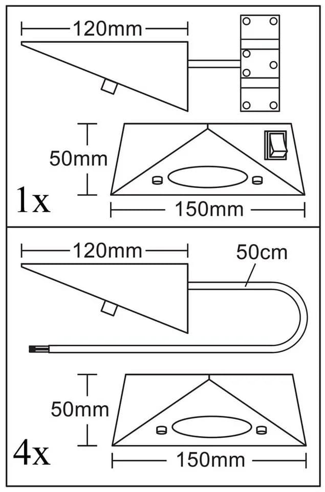 TRANGO LED Unterbauleuchte 5er Set Edelstahl Modern - Bild 5