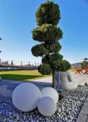 TRANGO Gartenkugel LED 20cm Weiß matt IP65 Bild 3