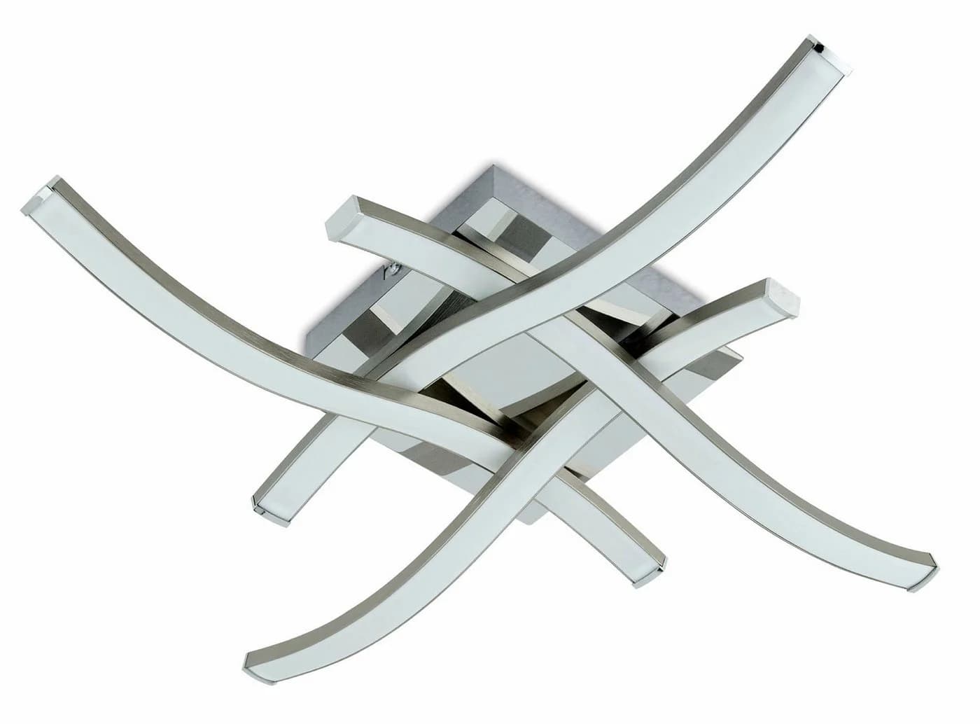 TRANGO LED Deckenleuchte WAVE 4-flammig Dimmbar Nickel matt Chrom - Bild 4