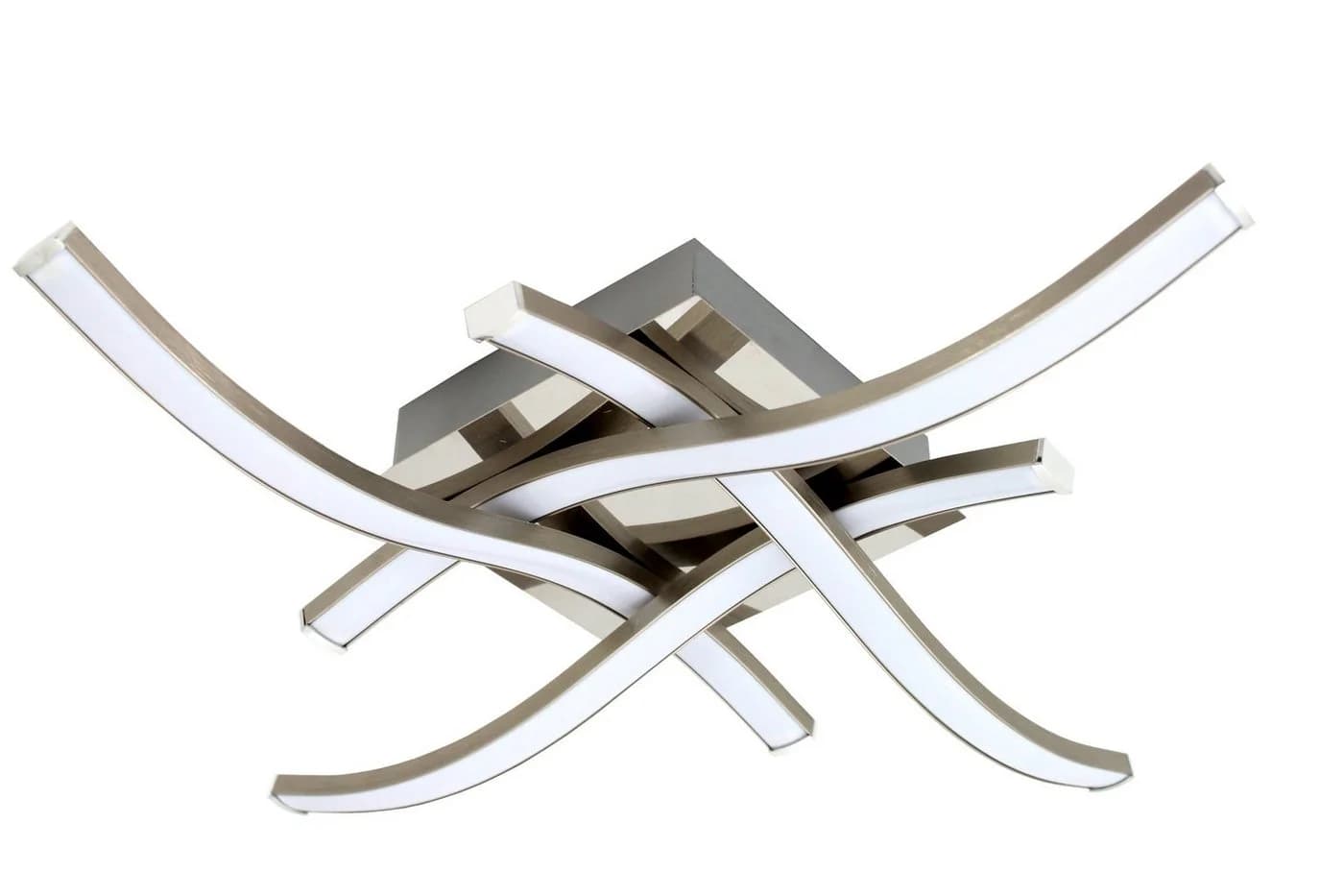 TRANGO LED Deckenleuchte WAVE 4-flammig Dimmbar Nickel matt Chrom - Bild 5