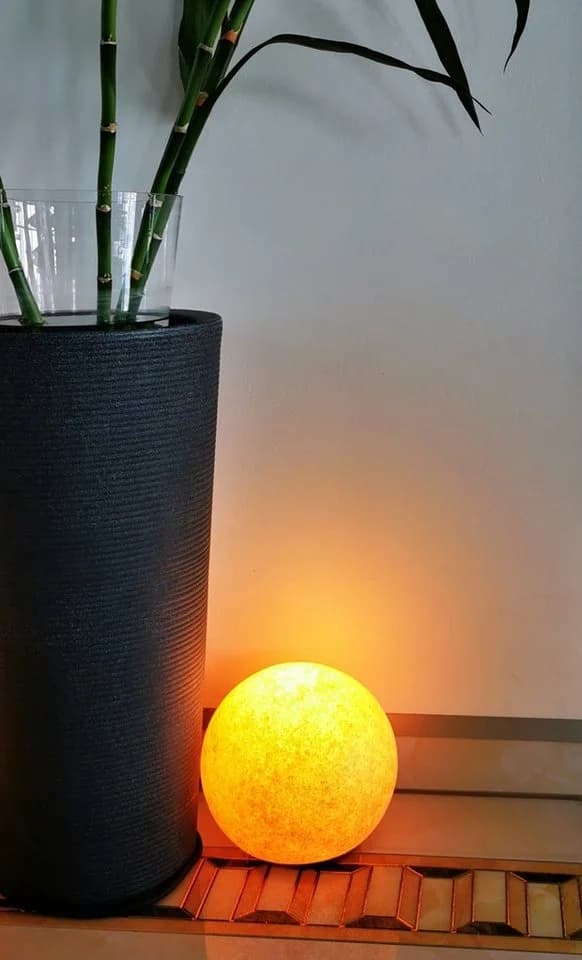 TRANGO LED Gartenkugel IP65 Sandstein-Optik E27 20cm