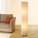 TRANGO LED Stehlampe OSLO Beige Handmade Reispapier 125cm Bild 2