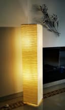 TRANGO LED Stehlampe OSLO Beige Handmade Reispapier 125cm Bild 3