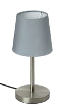 TRANGO LED Tischleuchte Grau Stoffschirm E14 Nachttischlampe Bild 2