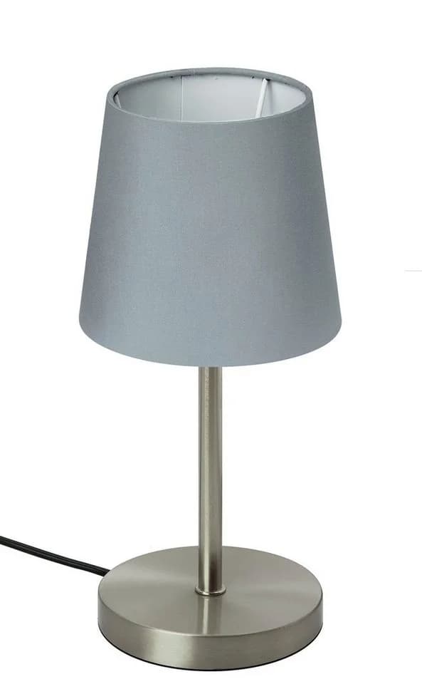 TRANGO LED Tischleuchte Grau Stoffschirm E14 Nachttischlampe - Bild 2