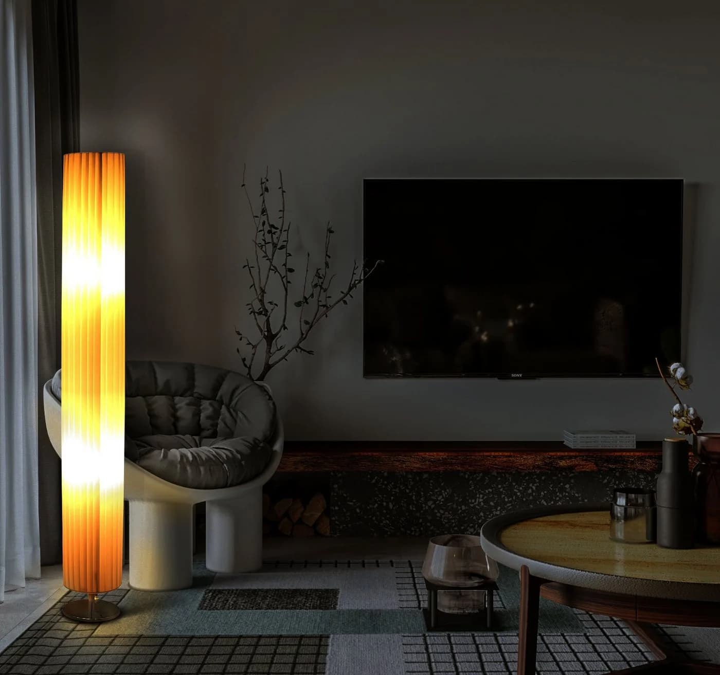 Trango LED Stehlampe 120RL Design Plissee LED Stehleuchte Nizza - Bild 4