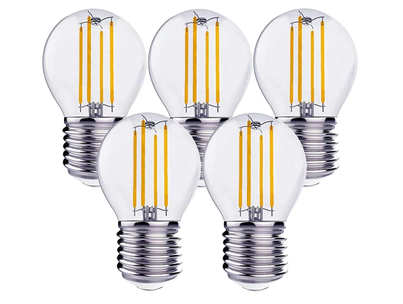 TRANGO LED-Leuchtmittel 5er Pack E27 4 Watt 350 Lumen 3000K Warmweiß