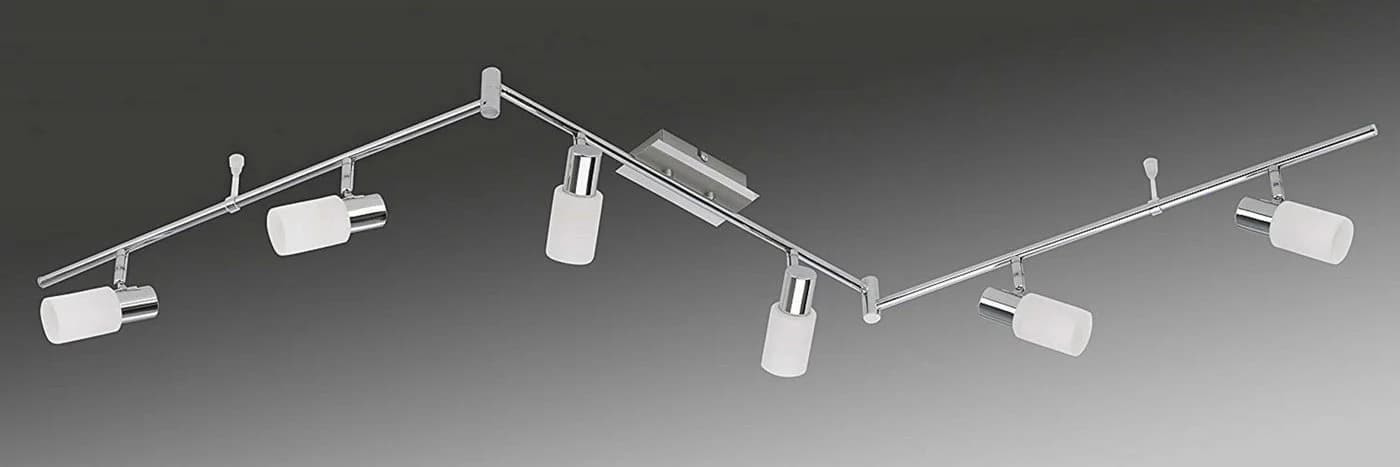 TRANGO LED Deckenleuchte 6-flammig Chrom-Optik Aluminium gebürstet GRACE inkl. 6x G9 LED Leuchtmittel 3.000K warmweiß