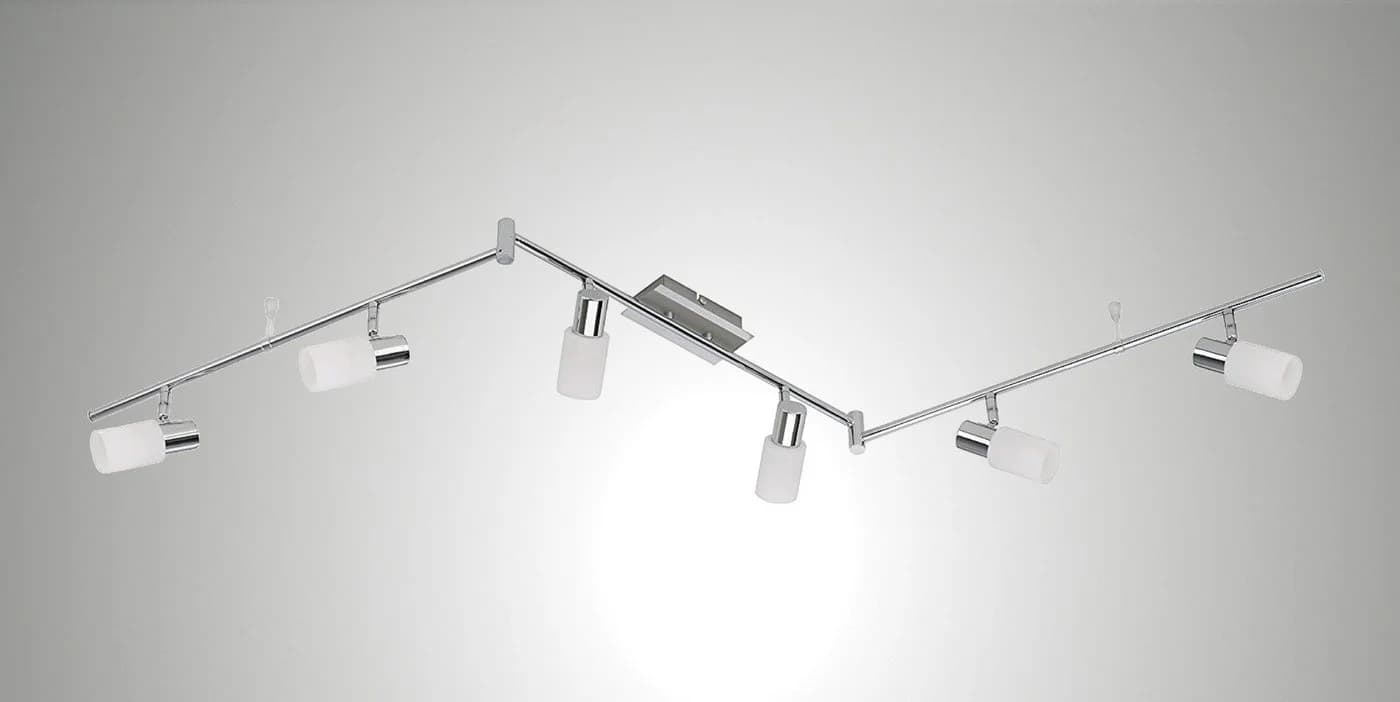 TRANGO LED Deckenleuchte 6-flammig Chrom-Optik Aluminium gebürstet GRACE inkl. 6x G9 LED Leuchtmittel 3.000K warmweiß - Bild 2