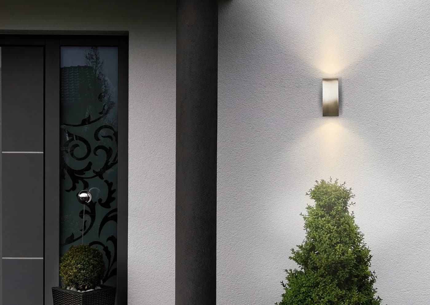 TRANGO LED Außen-Wandleuchte 8013-SSWL Weiß mit Dämmerungssensor - Bild 3