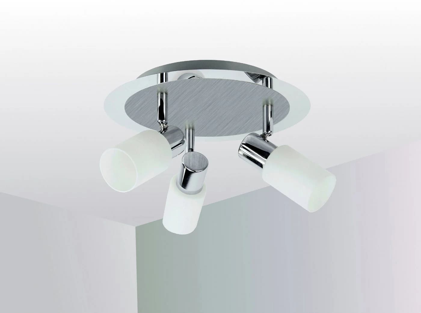 TRANGO LED Deckenleuchte 3-flammig Rondell Chrom & ALU - Bild 2