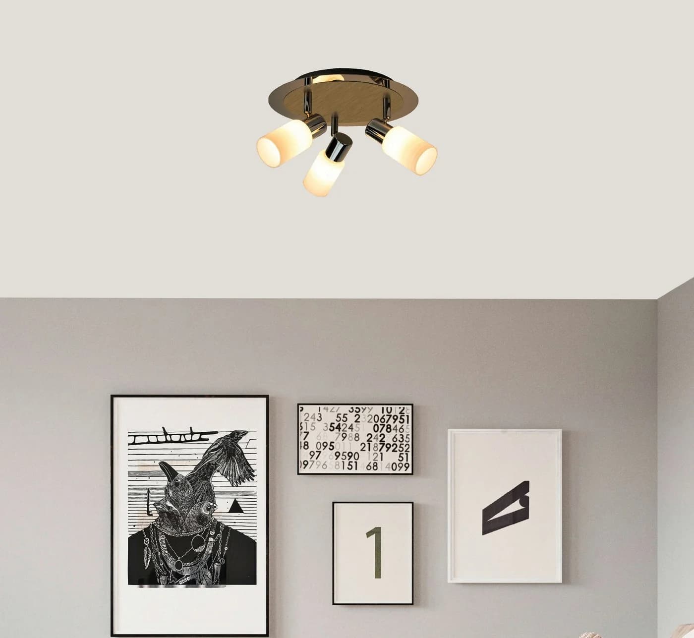 TRANGO LED Deckenleuchte 3-flammig Rondell Chrom & ALU - Bild 4