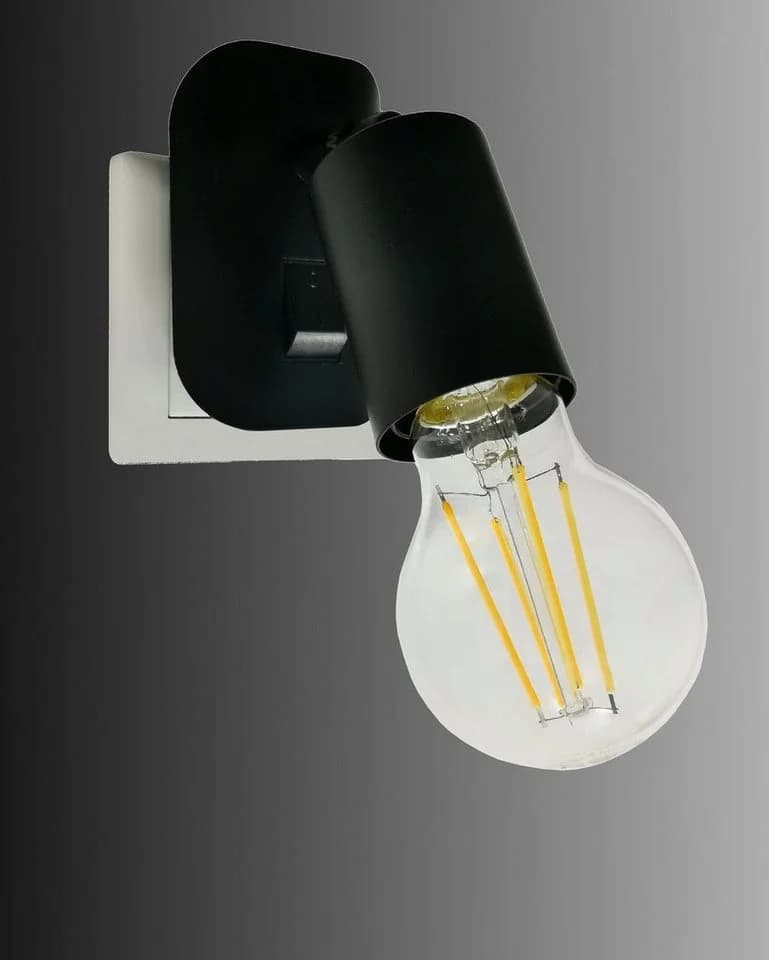 TRANGO LED Steckdosenleuchte Schwarz Matt mit Schalter - Bild 2