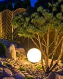 TRANGO LED Kugelleuchte 20cm IP65 Gartenkugel Weiß Matt Bild 1
