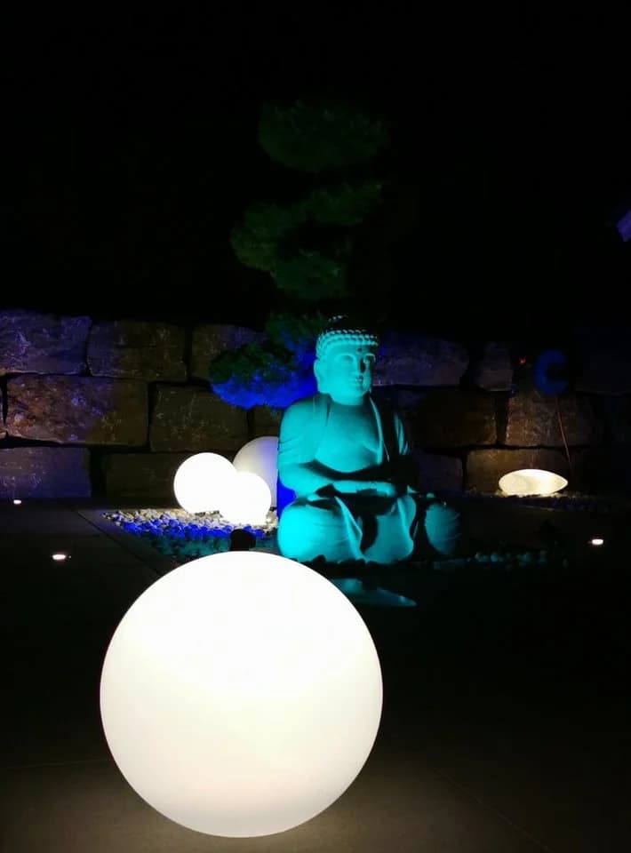 TRANGO LED Kugelleuchte 20cm IP65 Gartenkugel Weiß Matt - Bild 2