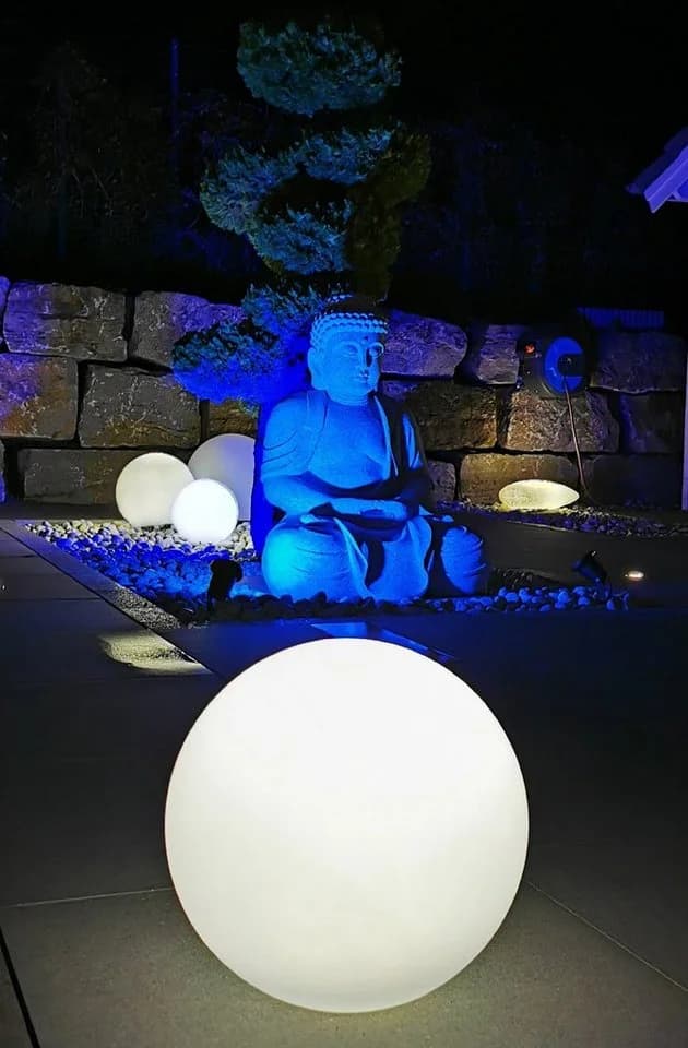 TRANGO LED Kugelleuchte 20cm IP65 Gartenkugel Weiß Matt - Bild 4