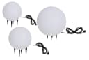 TRANGO LED Gartenleuchte 3er Set Kugelleuchte Weiß IP65 Bild 3