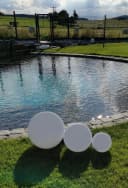 TRANGO LED Gartenleuchte 3er Set Kugelleuchte Weiß IP65 Bild 4