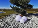TRANGO LED Gartenleuchte 3er Set Solarkugel Weiß matt Bild 1