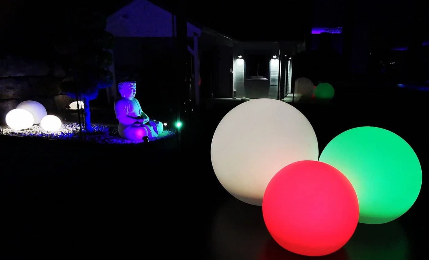 TRANGO LED Gartenleuchte 3er Set Solarkugel Weiß matt - Bild 4