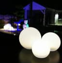 TRANGO LED Gartenleuchte 3er Set RGB Solarleuchte Weiß Matt Bild 2