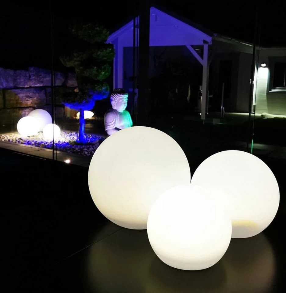 TRANGO LED Gartenleuchte 3er Set RGB Solarleuchte Weiß Matt - Bild 2