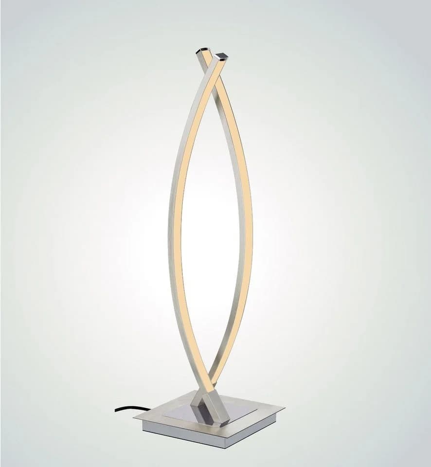 TRANGO LED Tischleuchte TWINLIGHT Nickel matt Dimmbar Touch - Bild 2