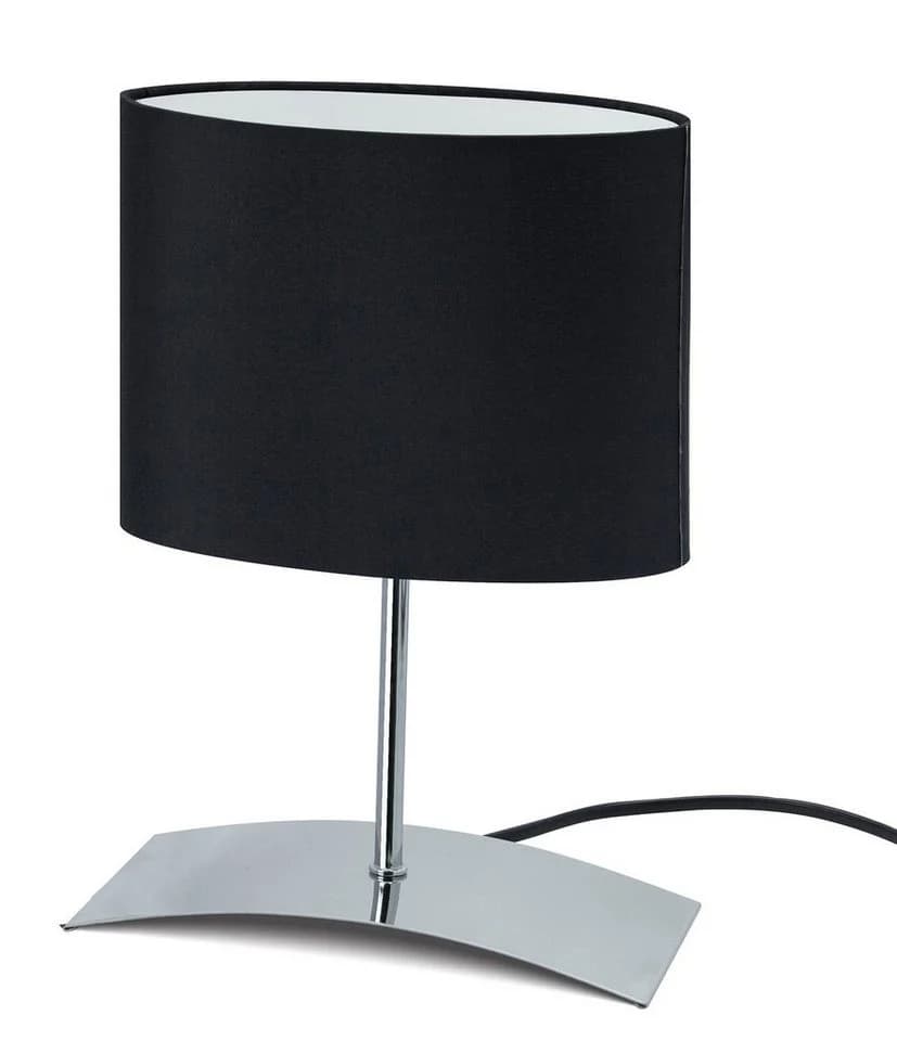 TRANGO LED Tischleuchte *BLACKY* Schwarz Stoffschirm
