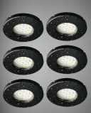 TRANGO LED Einbaustrahler 6er Set IP44 Schwarz Edelstahl Dimmbar Bild 4
